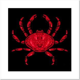 Minimalist Cancer Crab Zodiac Ocean Marine Life Posters and Art